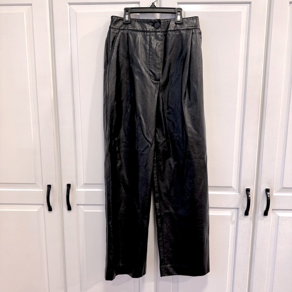 OAK + FORT Pants - Oak & Fort Extra Small Black Faux Vegan Leather
